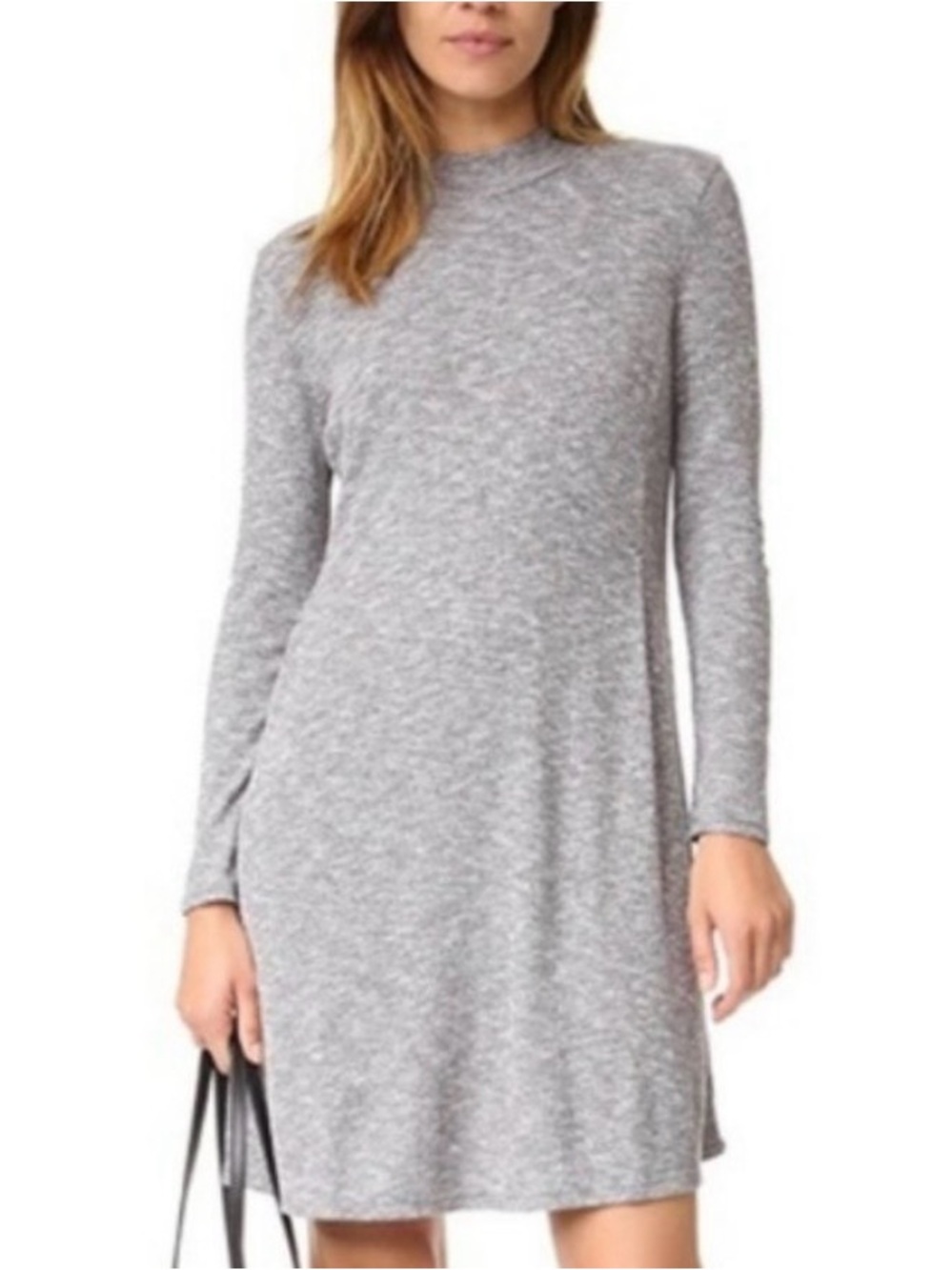 Madewell Heather Grey Long-Sleeve Knit Shift Dress